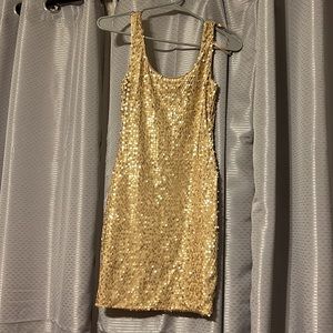 Gold sequin dress